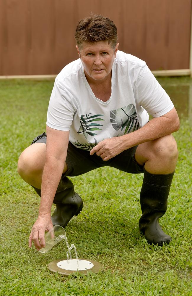Leanne Dobbin was one of many Wulguru residents to experience a sewage ‘poonami’ when the rain comes. Picture: Evan Morgan