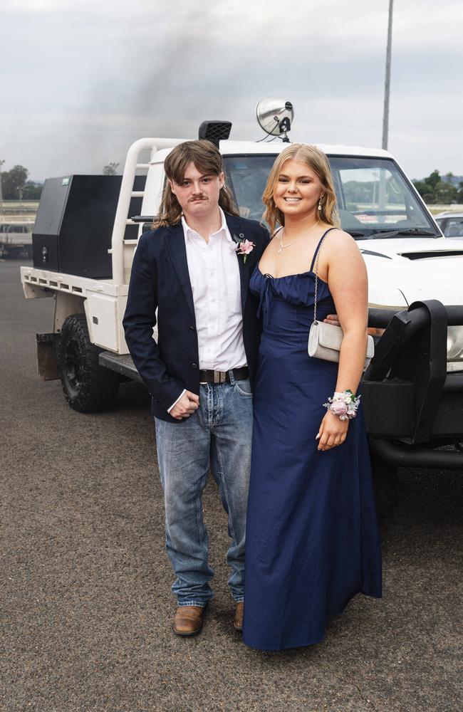 Graduate Jake Douglas-Robinson is partnered by Caitlin Fisher at The Industry School formal at Clifford Park Racecourse, Tuesday, November 12, 2024. Picture: Kevin Farmer