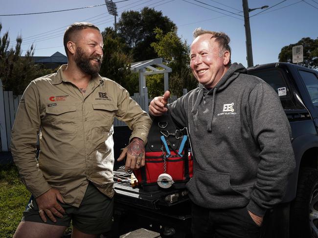 Liam Nichols, leftl with his new apprentice Kyle Atkinson. Picture: Zak Simmonds