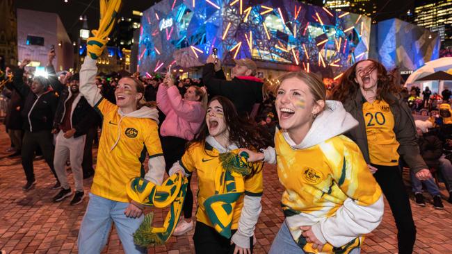 There has arguably never been a better time to let out a big “yeah the girls” than for Australia’s first World Cup semi final. Picture: Jason Edwards