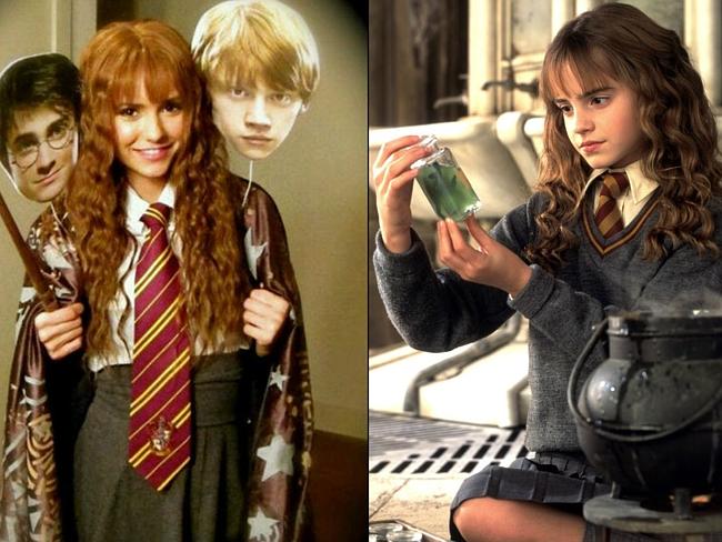 Nina Dobrev as Emma Watson’s Hermione Granger in “Harry Potter”. Picture: Nina Dobrev/Instagram; Supplied