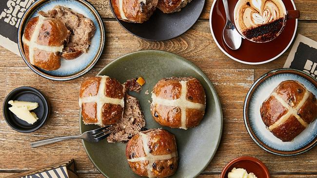 Black Star Pastry’s Hot Cross Buns. Picture: Tim Kindler