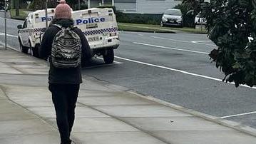 Jae Brent Silvester walking away from the Gympie Magistrates court after being fined $412 and disqualified for 3 months on Tuesday