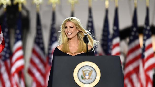 Ivanka Trump speaks during the final day of the Republican National Convention. Picture: AFP.