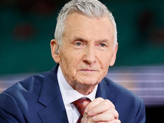 SYDNEY, AUSTRALIA - SEPTEMBER 20: Channel 7 legendary commentator Bruce McAvaney is seen during the 2024 AFL First Preliminary Final match between the Sydney Swans and the Port Adelaide Power at The Sydney Cricket Ground on September 20, 2024 in Sydney, Australia. (Photo by Dylan Burns/AFL Photos via Getty Images)