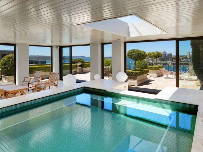 The penthouse includes a swimming pool.