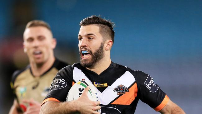 James Tedesco of the Tigers during the Wests Tigers v Penrith Panthers NRL round 17 game at ANZ Stadium, Sydney Olympic Park. pic Mark Evans
