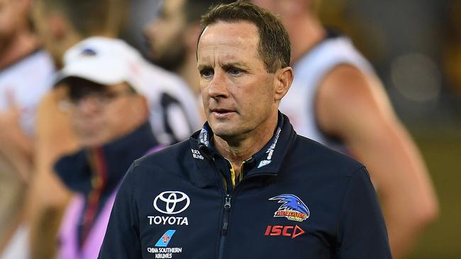 Crows coach Don Pyke during Adelaide’s thumping from Hawthorn in Round 13. Picture: AAP Image/Julian Smith