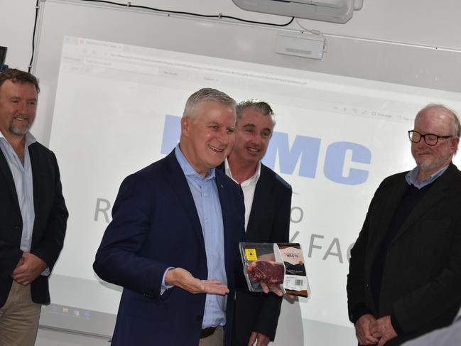 Deputy Prime Minister Michael McCormack with Page MP Kevin Hogan and NCMC CEO Simon Stahl at the funding announcement this morning.