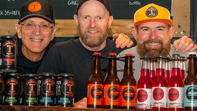 Two Mates Brewing’s head brewer Niel Whittorn with founders Andrew Newton, and Grant Smith.