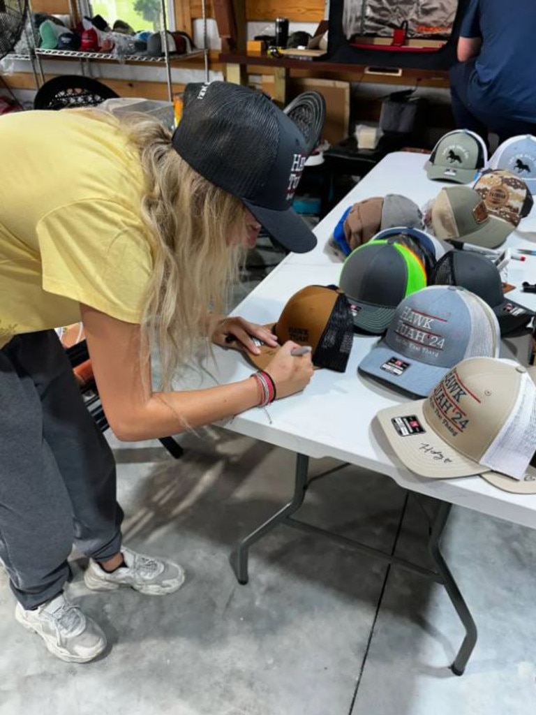 Welch’s signed hats – which retail for $75 – are already sold out. Picture: Fathead Threads