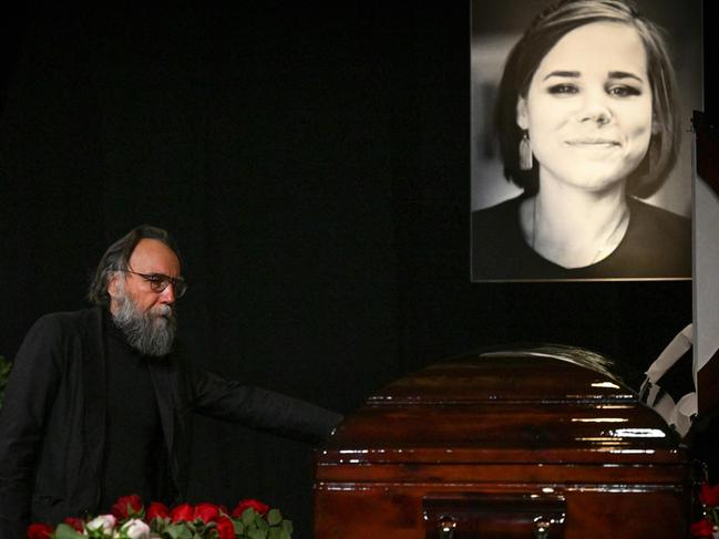 Russian ideologue Alexander Dugin attends a farewell ceremony of his daughter Daria Dugina, who was killed in a car bomb explosion the previous week. Picture: AFP