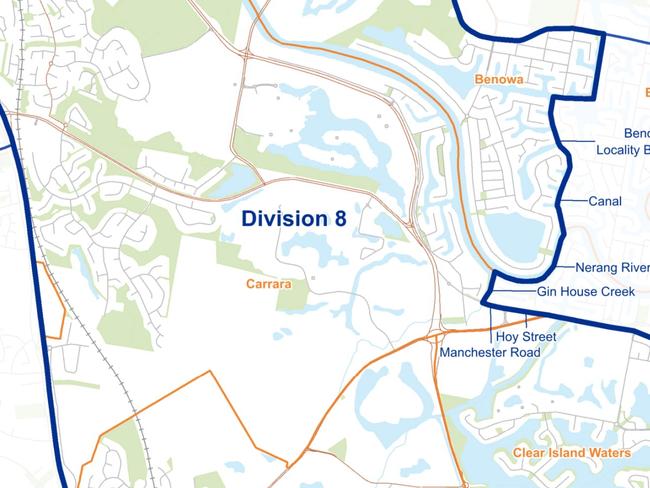 Gold Coast Division 8 Electoral Commission map 2020. Photo: ECQ