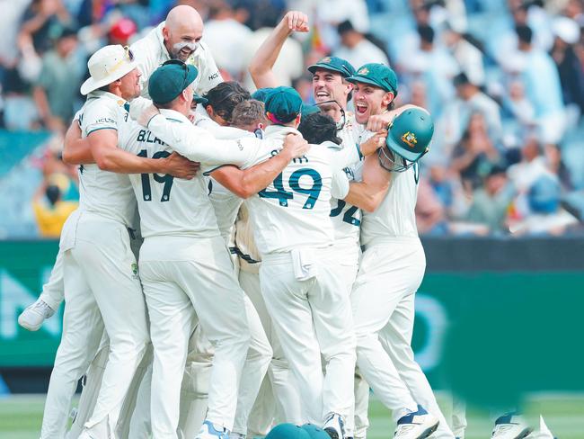 Australia wins on day five of the Boxing Day Test match against India in Melbourne at the MCG. Picture: Michael Klein