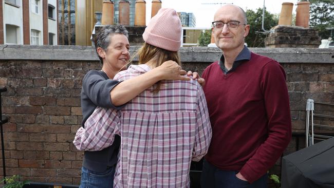 Parents Bernie and Anthony with their daughter Billie, who suffers from schizophrenia. Billie is a pseudonym to protect her privacy. Picture: John Feder