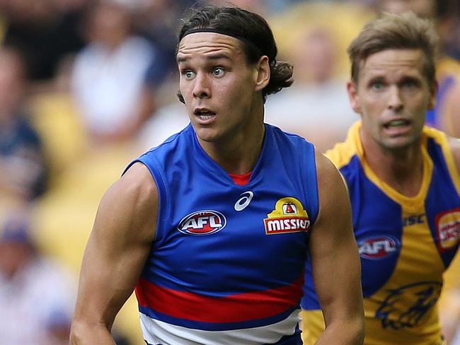 AFL Round 2. Western Bulldogs v West Coast Eagles at Etihad Stadium. Western Bulldogs Lukas Webb   . Pic: Michael Klein