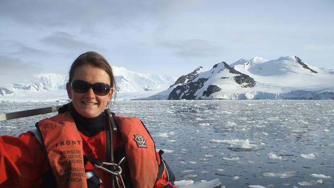 Dr Sian Henley doing fieldwork in Antarctica. Photo: Supplied