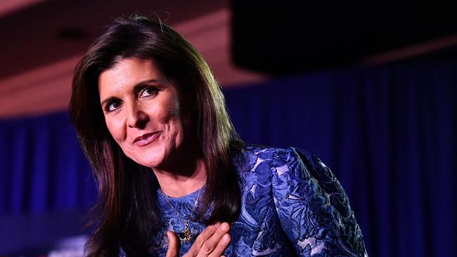 Republican presidential hopeful Nikki Haley … ‘her resolution might be admirable but her cause is surely lost’. Picture: AFP