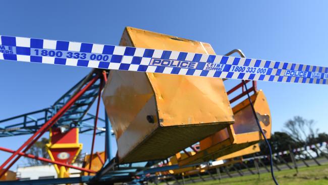 A six-year-old boy died after being thrown from a ride at the Rye Easter Carnival last year. Picture: AAP Image/Julian Smith