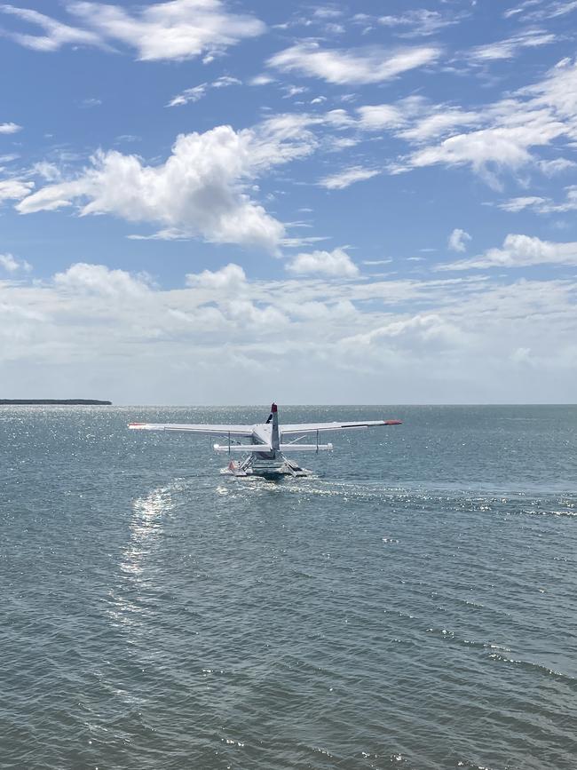 The "P2-WET" making its final preparation to take off before heading to PNG. Picture: Angus McIntyre