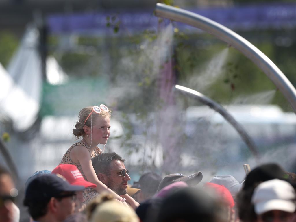 Using mist stations are in place around the Games events to try to keep athletes and spectators cool. Picture: Adam Head