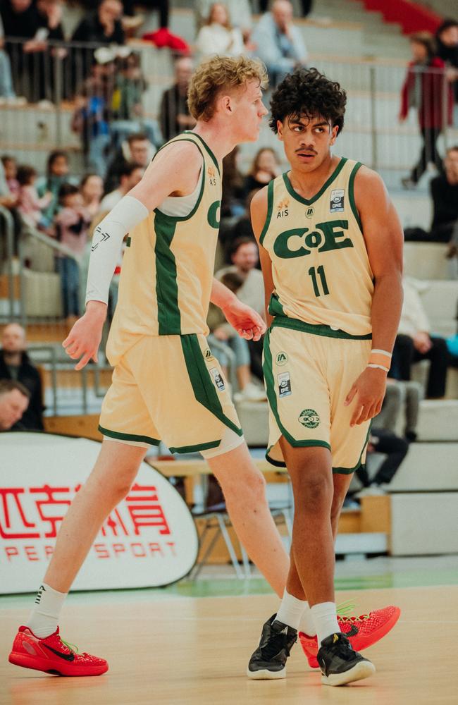 Roman Siulepa and Rocco Zikarsky are dynamic as teammates during this year's Albert Schweitzer tournament, where he helped lead Australia to gold. Picture: Felix Steiner