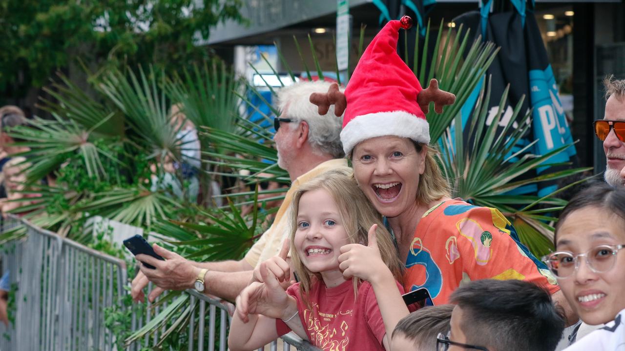 Leah McLennan and daughter Ebi Van Der Mark in the annual Christmas Pageant and Parade down the Esplanade and Knuckey Streets. Picture: Glenn Campbell