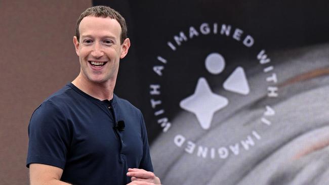 Meta founder and CEO Mark Zuckerberg at Meta headquarters in Menlo Park, California. Picture: Josh Edelson/AFP