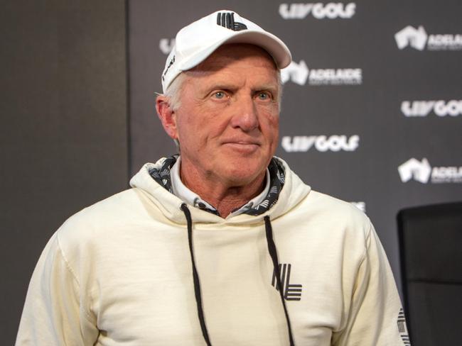 ADELAIDE, AUSTRALIA - NewsWire Photos - APRIL 20, 2023: LIV Golf Press Conference with LIV Golf CEO and Commissioner Greg Norman, at The Grange Golf Club. Picture: NCA/NewsWire Emma Brasier