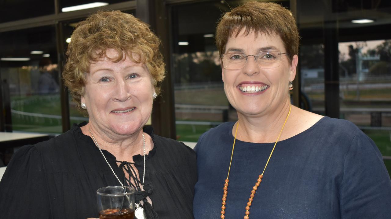 Janice Clarke and Sonya Whitehead at Norths Chargers' centenary celebrations at the Rockhampton Jockey Club on October 2, 2021.