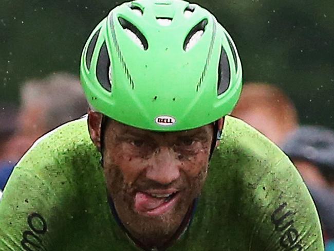 PORTE DU HAINAUT, FRANCE - JULY 09: Lars Boom of The Netherlands and the Belkin Pro Cycling Team enters the final sections of cobbles en route to victory in the fifth stage of the 2014 Tour de France, a 155km stage between Ypres and Arenberg Porte du Hainaut, on July 9, 2014 in Porte du Hainaut, France. (Photo by Doug Pensinger/Getty Images)