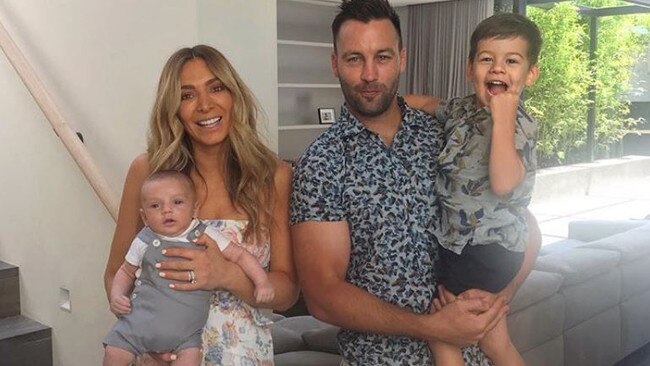 Nadia and Jimmy Bartel with their sons Henley and Aston.