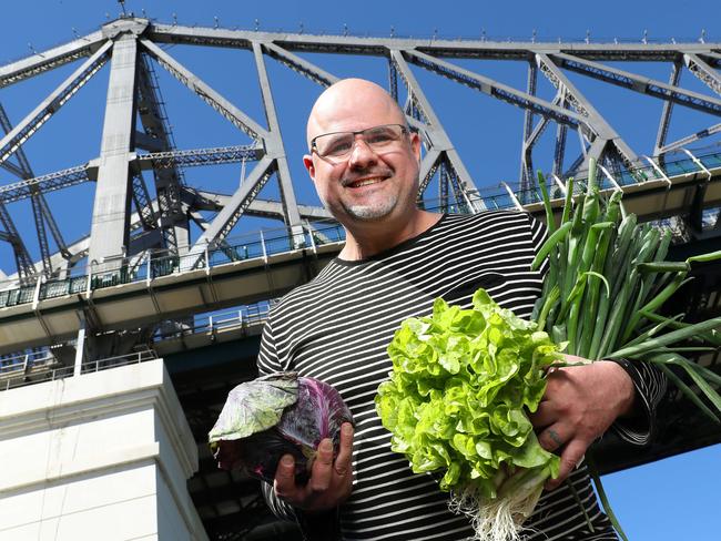 Toko Brisbane owner Matt Yazbek at the site of his new restaurant under the Story Bridge. Picture: Liam Kidston