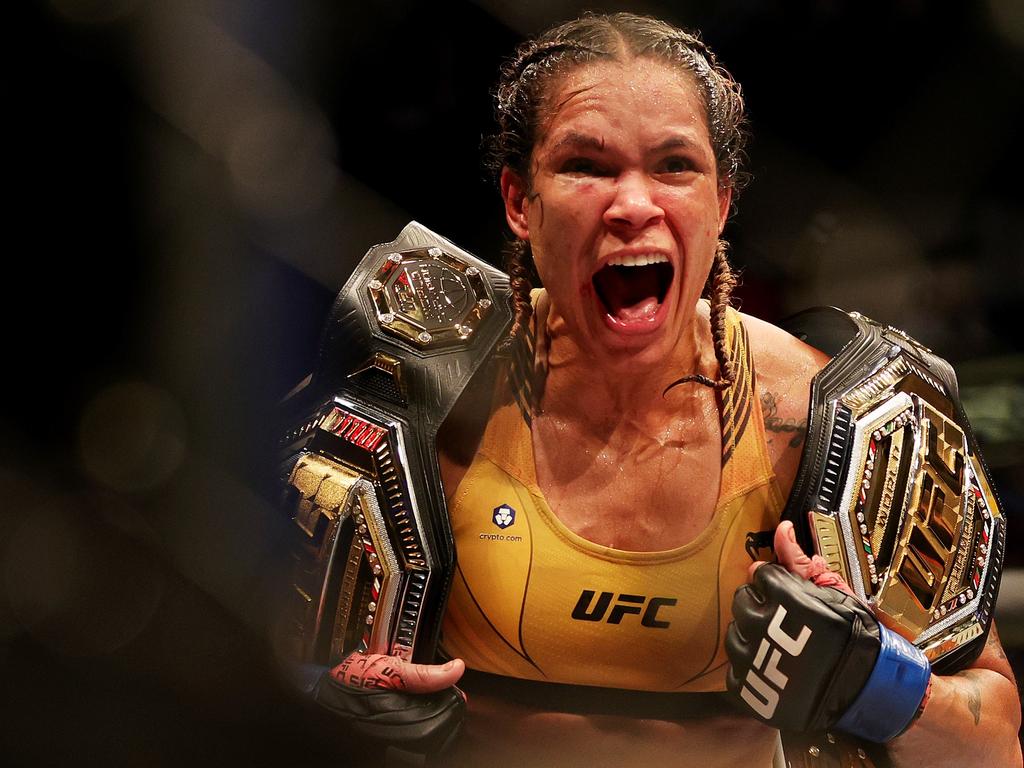 Amanda Nunes of Brazil after defeating Julianna Pena UFC 277 last year.