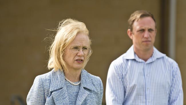 Queensland Chief Health Officer Jeannette Young and Health Minister Steven Miles. Picture: Kevin Farmer