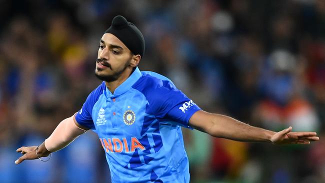 Arshdeep Singh took three wickets on World Cup debut. Picture: Quinn Rooney/Getty Images