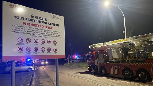 NT Police, firefighters and paramedics were called to a reported riot in which fires were lit at Don Dale Detention Centre on Wednesday, April 3. Picture: Zizi Averill