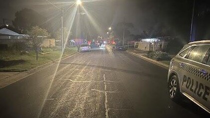 There was a heavy police presence on the Salisbury Downs street late Wednesday. Picture: Riley Walter