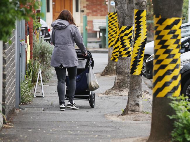 Homes in Richmond show their support. Picture: Michael Dodge/Getty Images