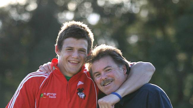 File photo of Steve Morris alongside son Brett at the family home in Kiama.