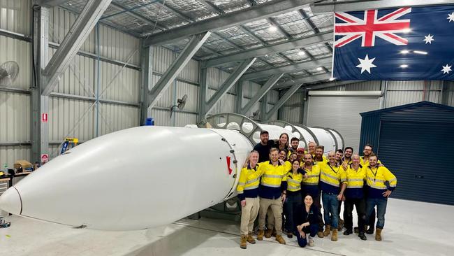 Gilmour Space Technologies crew including Michelle Gilmour at the front. Picture: Supplied by Gilmour Space Technologies