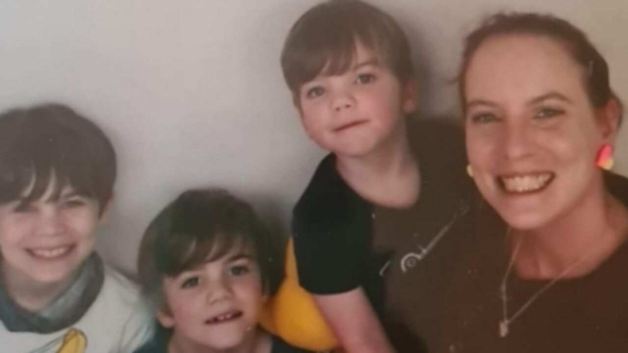 Sarah Russell and her three sons. Picture: supplied