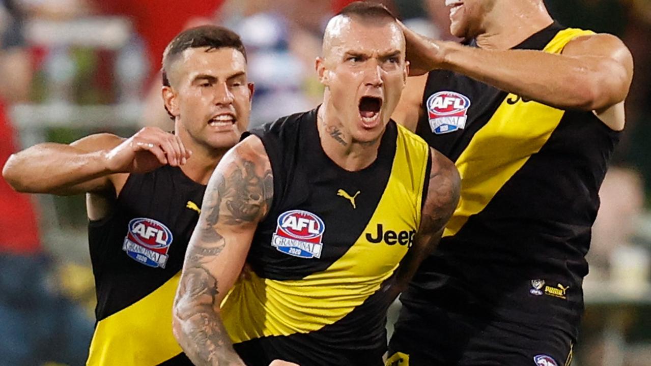 The Tigers are premiers after coming back from 22 points down against Geelong. (Photo by Michael Willson/AFL Photos via Getty Images)