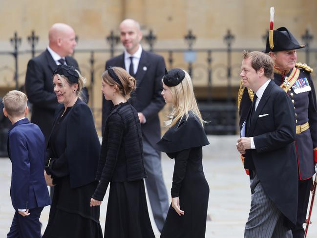 Camilla’s children and grandchildren arrive at the Abbey. Picture: Chris Jackson/Getty Images