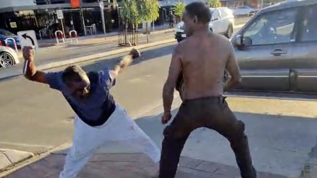 A man has been flown to Adelaide hospital for treatment after being stabbed in the town centre of Alice Springs in a daylight attack in front of shocked onlookers. Picture: supplied/The Australian