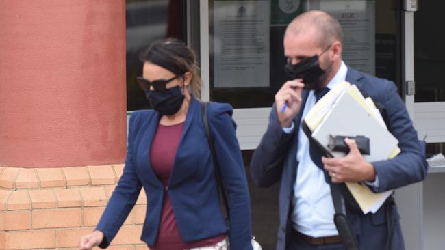 Emily Rain White leaves the Elizabeth Magistrates Court. Picture Jason Katsaras