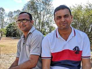 BIRD LIFE: Gautam Patel and Rajendra Patel say their love of birds inspires them to make sure their feathered friends at Lake Apex are fed and hydrated. Picture: Ebony Graveur