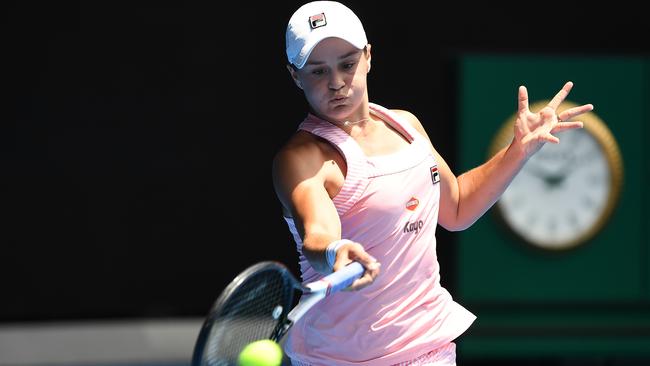 Barty fought back from a set down to defeat Maria Sharapova. (AAP Image/Julian Smith) 