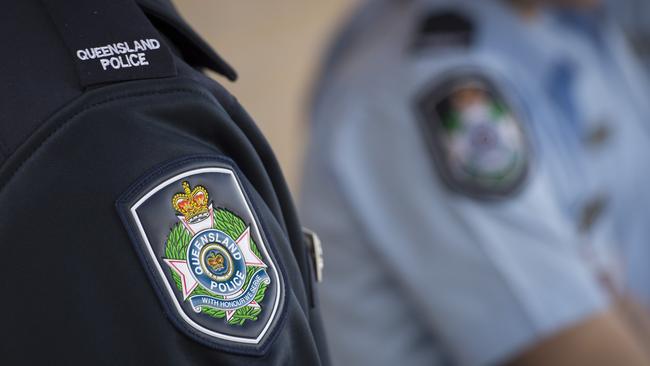 Queensland Police Service badge on uniform, Monday, July 27, 2015. Photo Kevin Farmer / The Chronicle