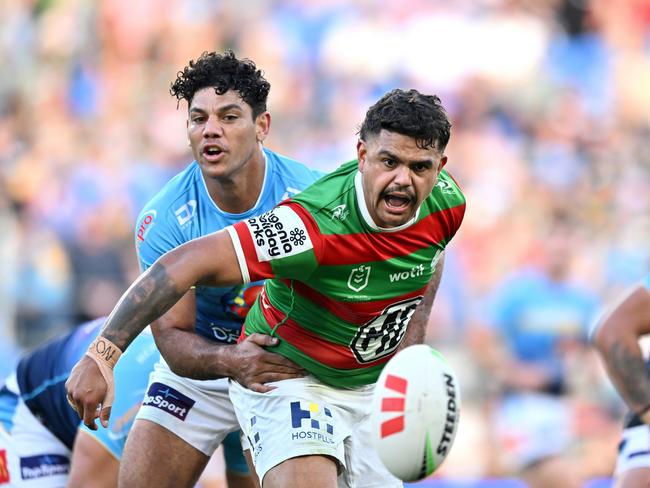 Latrell Mitchell had a massive impact for the Rabbitohs in their win over the Titans. Picture: NRL Imagery